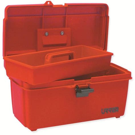 Urrea 14 In Plastic Red Tool Box With Metal Clasps 9900 The Home