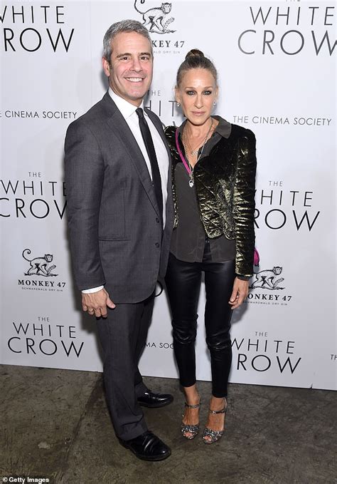 andy cohen and sarah jessica parker step out in new york city to support the white crow premiere