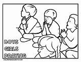 Coloring Children Praying Prayer Kids Pages Colouring Sheets Child Printable Clipart Sunday School Childrens Template Fasting Bible Book Thingkid Choose sketch template