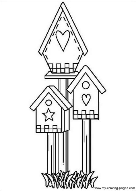 bird houses  color birdhouse coloring pages  house drawing