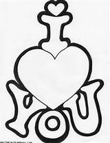 Coloring Pages Heart Valentine Valentines sketch template