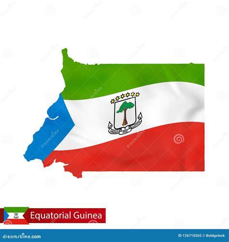 Equatorial Guinea Map With Waving Flag Of Country Stock Vector