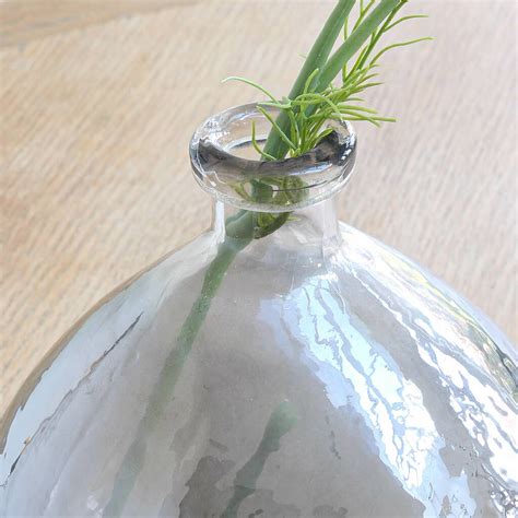 Metallic Grey Glass Vase By Marquis And Dawe
