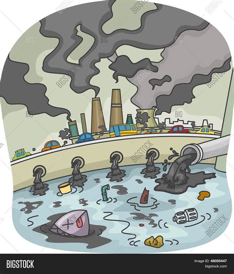 illustration  water  air pollution stock vector stock  bigstock