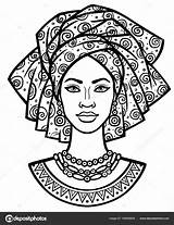 Africana Africanas Turban Mulher Africanos áfrica Negras Africano Africain Sabana Afrique Cuadros Linear Artística Producción sketch template