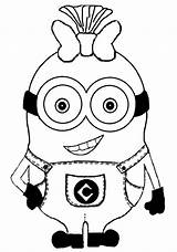 Minion Coloring Pages Minions Drawing Girl Clipart Christmas Template Girls Eye Wednesday Drawings Printable Sheets Birthday Party Despicable Cliparts Kids sketch template