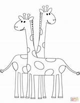 Giraffe Coloring Pages Giraffes Printable Two Cartoon Sheet Realistic Kids Color Getcolorings Cute Getdrawings Colorings Exclusive Paper Print Entitlementtrap sketch template