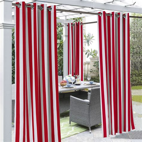 red coastal stripe polyester outdoor curtain commonwealth home