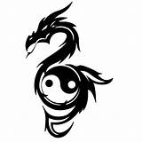 Yang Dragon Yin Ying Tattoos Clipart Tattoo Simple Deviantart Japanese Designs Henna Tribal Dragons Cool Phoenix Symbols Tatuajes Wallpaper sketch template
