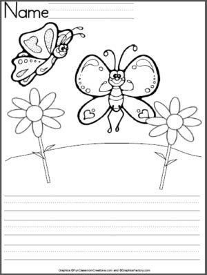 butterfly kindergarten writing template   teachers