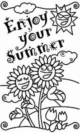 Coloring Summer Pages Kids Printable Holiday Fun Summertime Colouring Printables Print Worksheets Crayola Happy Kindergarten Adults sketch template