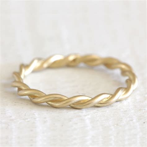 gold twisted wire rope ring praxis jewelry
