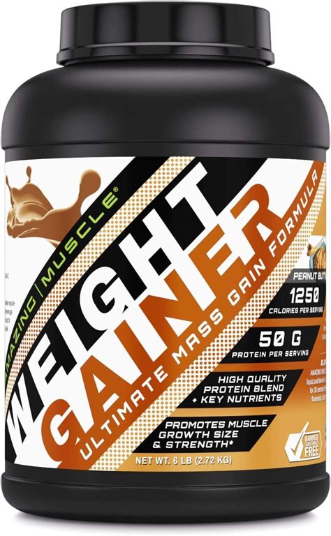 amazoncom amazing muscle whey protein gainer  lb supports lean muscle growth workout