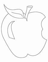 Apple Bitten Coloring Leaf Drawing Pages Bestcoloringpages Getdrawings Kids Fruit sketch template