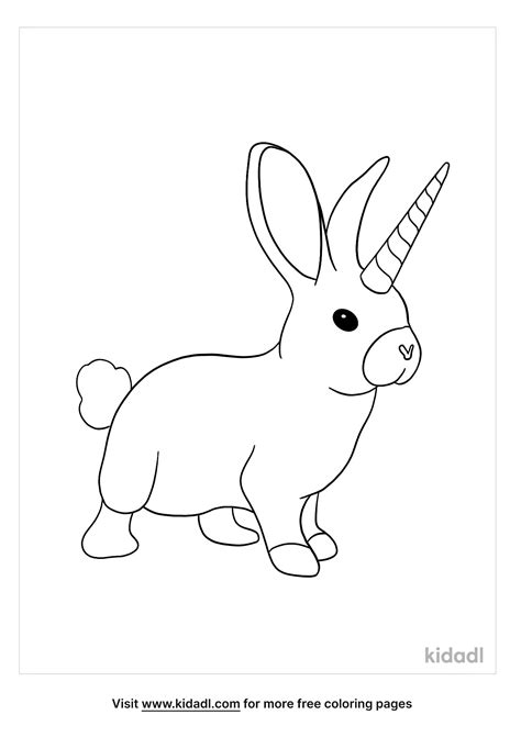 bunny  unicorn horn coloring page  cartoons coloring page