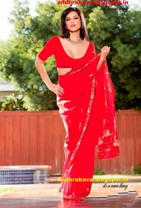 actress hot images sunny leone hot spicy stills in red saree too hot