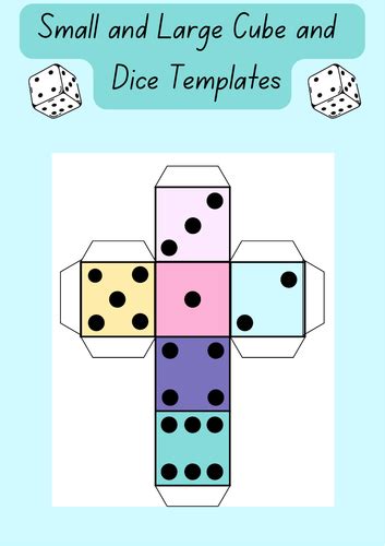 dice  cube template bundle  sizes teaching resources