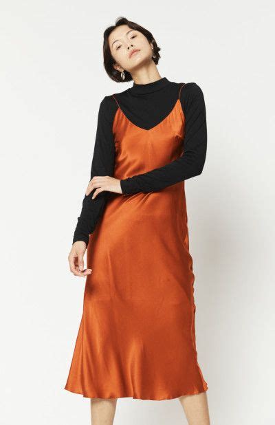 silk slip dress burnt orange orange dress outfits burnt orange dress silk dresses outfit