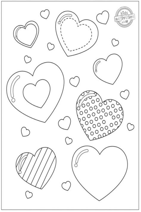 printable heart coloring pages  kids  adorable