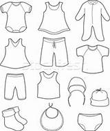 Clothes Baby Coloring Pages Clothing Printable Templates Boy Kids Clipart Colouring Prints Print Doll Paper Cutouts Patterns Felt Clothe Color sketch template