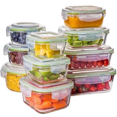Zenware 20 Piece Microwave Safe Glass Food Storage Container Set 10