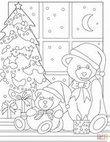 Coloring Christmas Pages Teddy Tree Cute Bears Near Printable Colorings sketch template