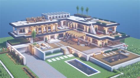 minecraft modern mega mansion image