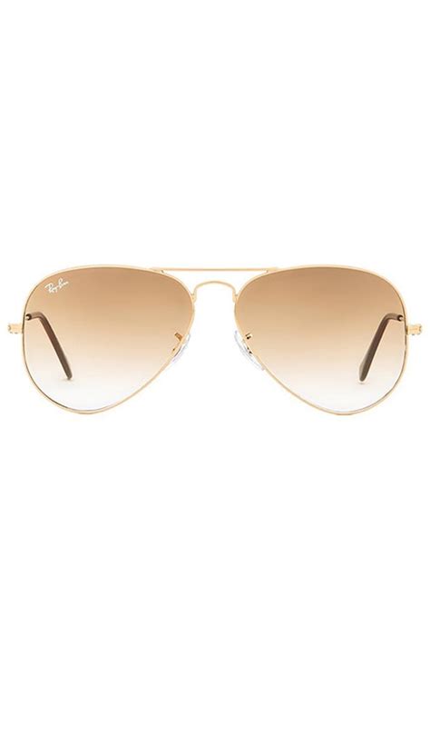 Ray Ban Aviator Gradient In Gold And Light Brown Gradient Revolve