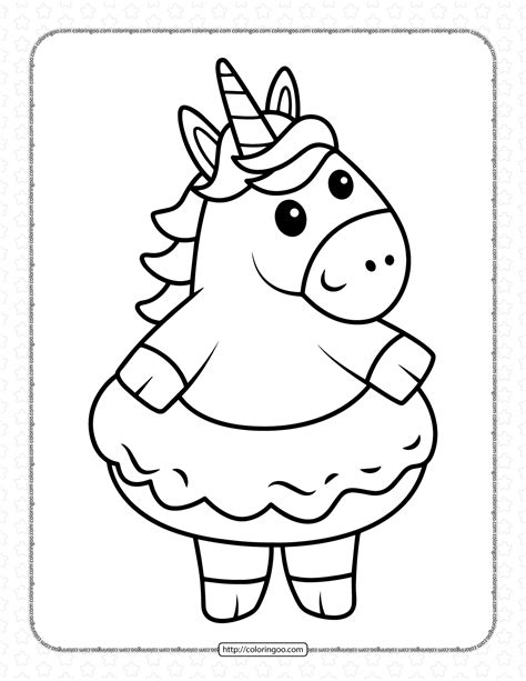 unicorn   donut coloring page