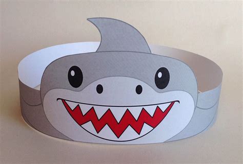 shark paper crown printable