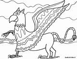 Coloring Pages Creatures Magical Mythical Doodle Alley Printable Kids Griffin Getdrawings Sheets Animal Getcolorings Animals sketch template
