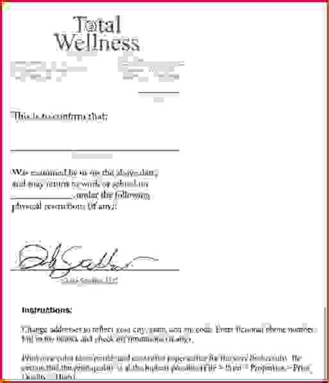 fake doctors note template business