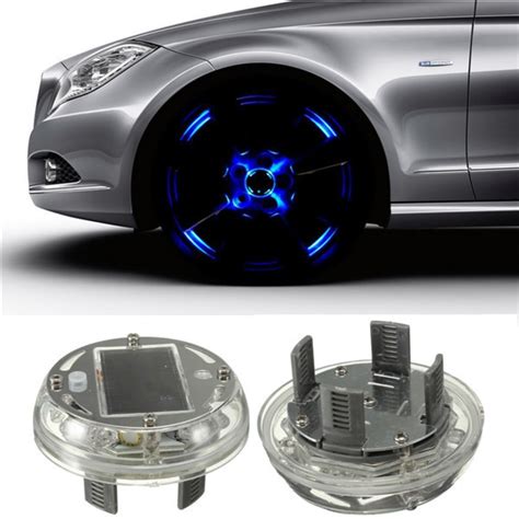 modes  led car auto solar energy flash wheel tire rim
