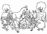 Farm Animals Coloring Pages Printable Animal Kids Getcoloringpages sketch template