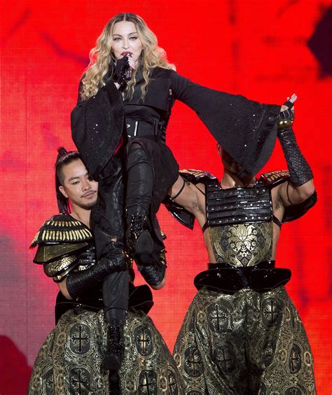 madonna seemed to be happy at last during upbeat rebel