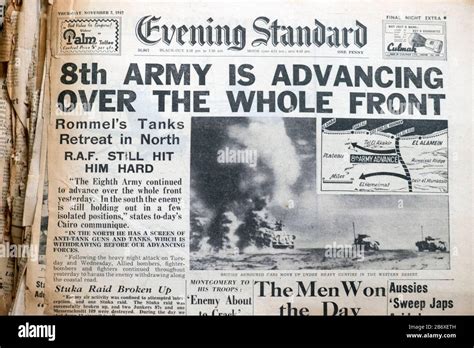 wwii world war  british newspaper headline  army  advancing