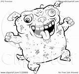 Ugly Dog Outlined Jumping Clipart Cartoon Coloring Vector Cory Thoman Royalty Clipartof sketch template