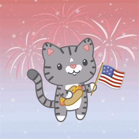 4th of july cat by beckadoodles find and share on giphy