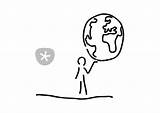 Globus Erwachsene Weltkugel Traegt Mann sketch template