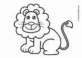 Coloring Kids Animals Pages Lion Animal Drawings Printable Drawing Colouring Easy A4 Cartoon 4kids Books sketch template