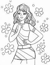 Coloring Girls Colouring Template Pages Teen Girl sketch template
