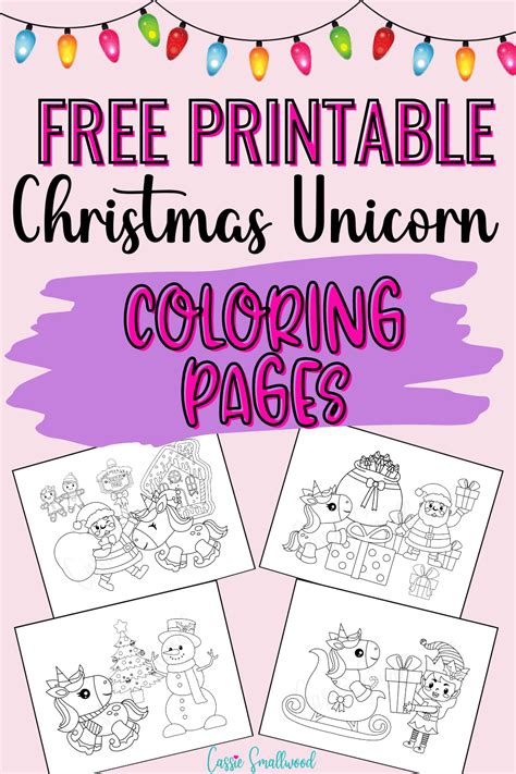 cute christmas unicorn coloring pages  printables cassie smallwood