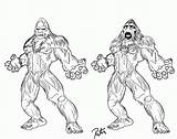 Bigfoot Yeti Sasquatch Coloringhome sketch template