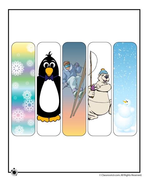 printable winter bookmarks woo jr kids activities