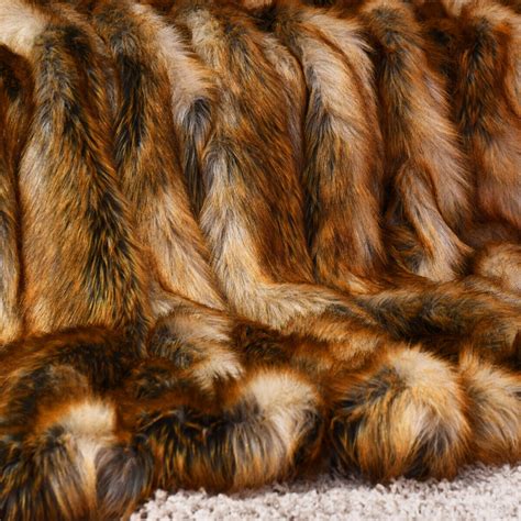 gymax luxury faux fur throw blanket  reversible design couch bed