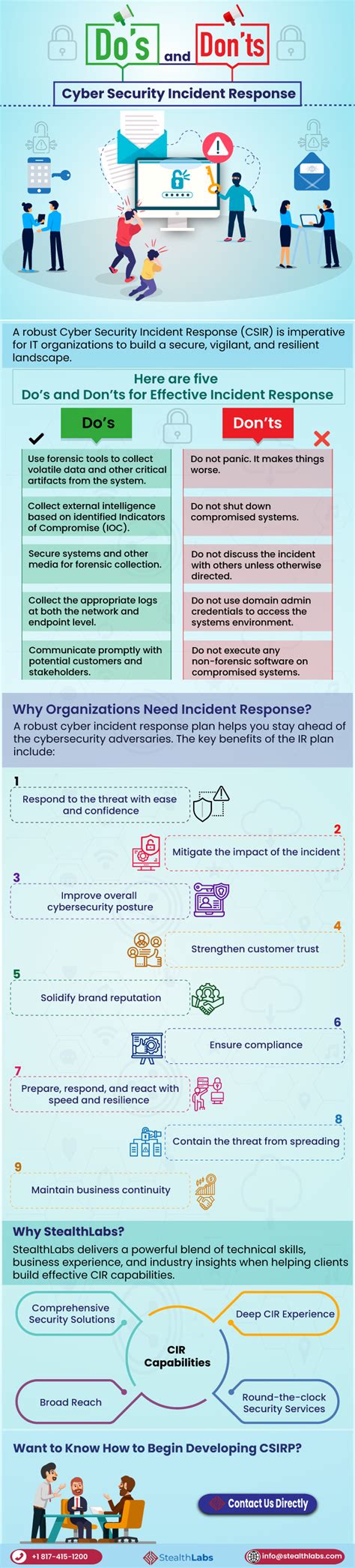 infographic dos  donts  cyber security incident response