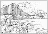 Bridge Coloring Gate Golden Pages Coloringbay sketch template