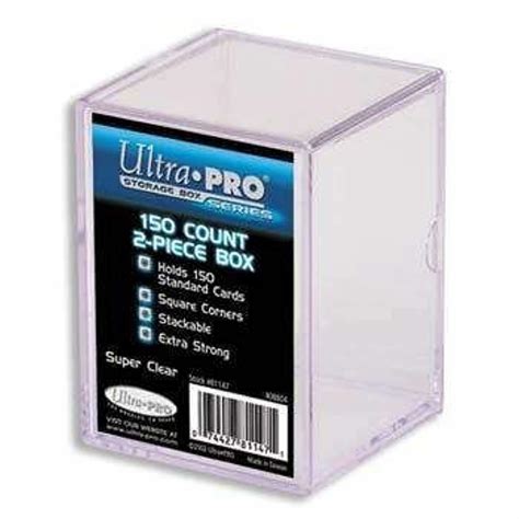 ultra pro  piece  count clear card storage box plastic cards case organizer  ebay