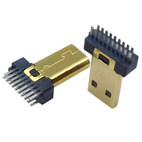 pcslot gold plated micro hdmi male plug  type splint weld wire  pcb board  hdmi