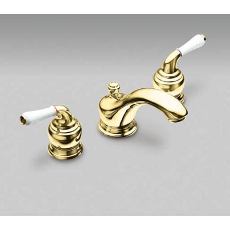 moen rtp polished brass double handle widespread lavatory faucet  metal lever handles